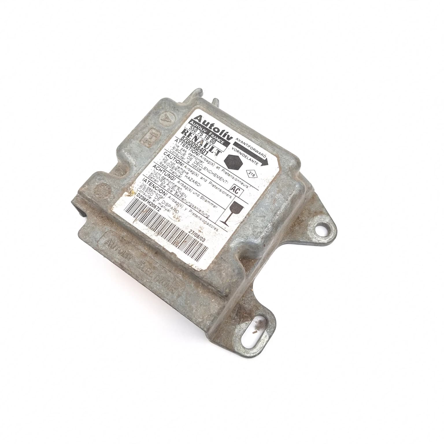 Airbag control module Renault KANGOO (KC) 1997–2007 8200098401 – 1