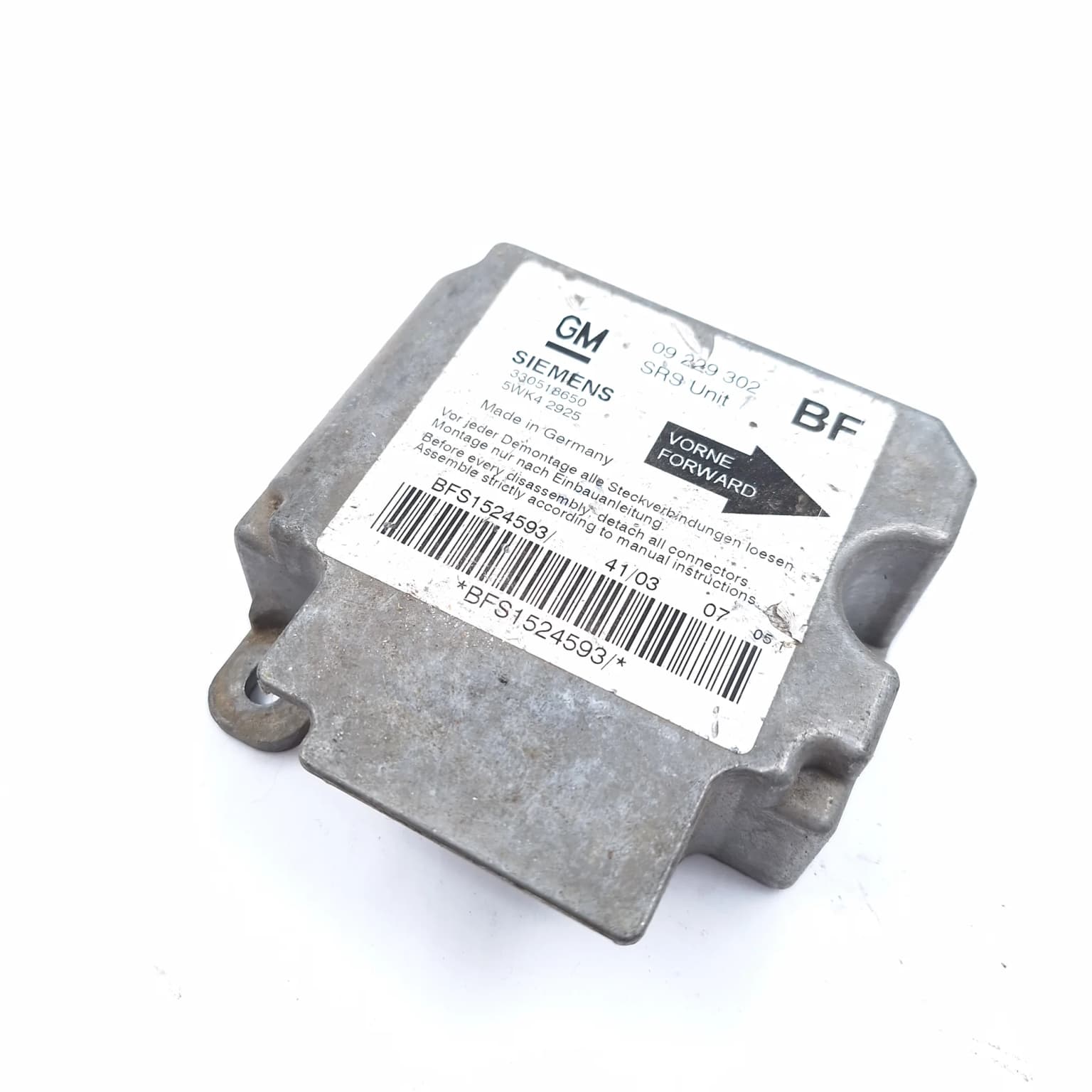 Airbag control module Opel ASTRA G 1998–2009 330518650 – 1