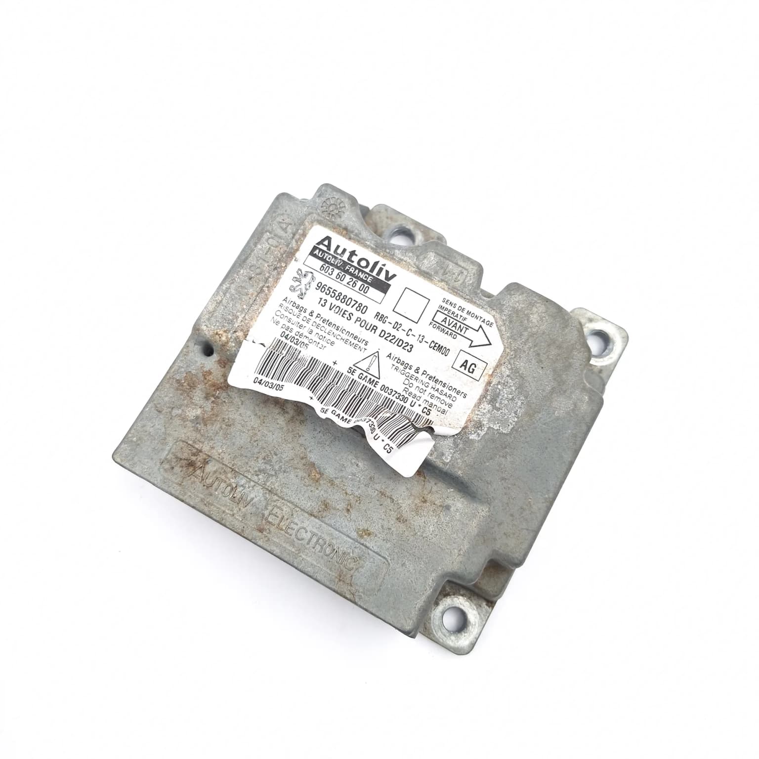 Airbag control module Peugeot 407 2004–2011 2.0 HDi RHR (DW10BTED4) 9655880780 – 1