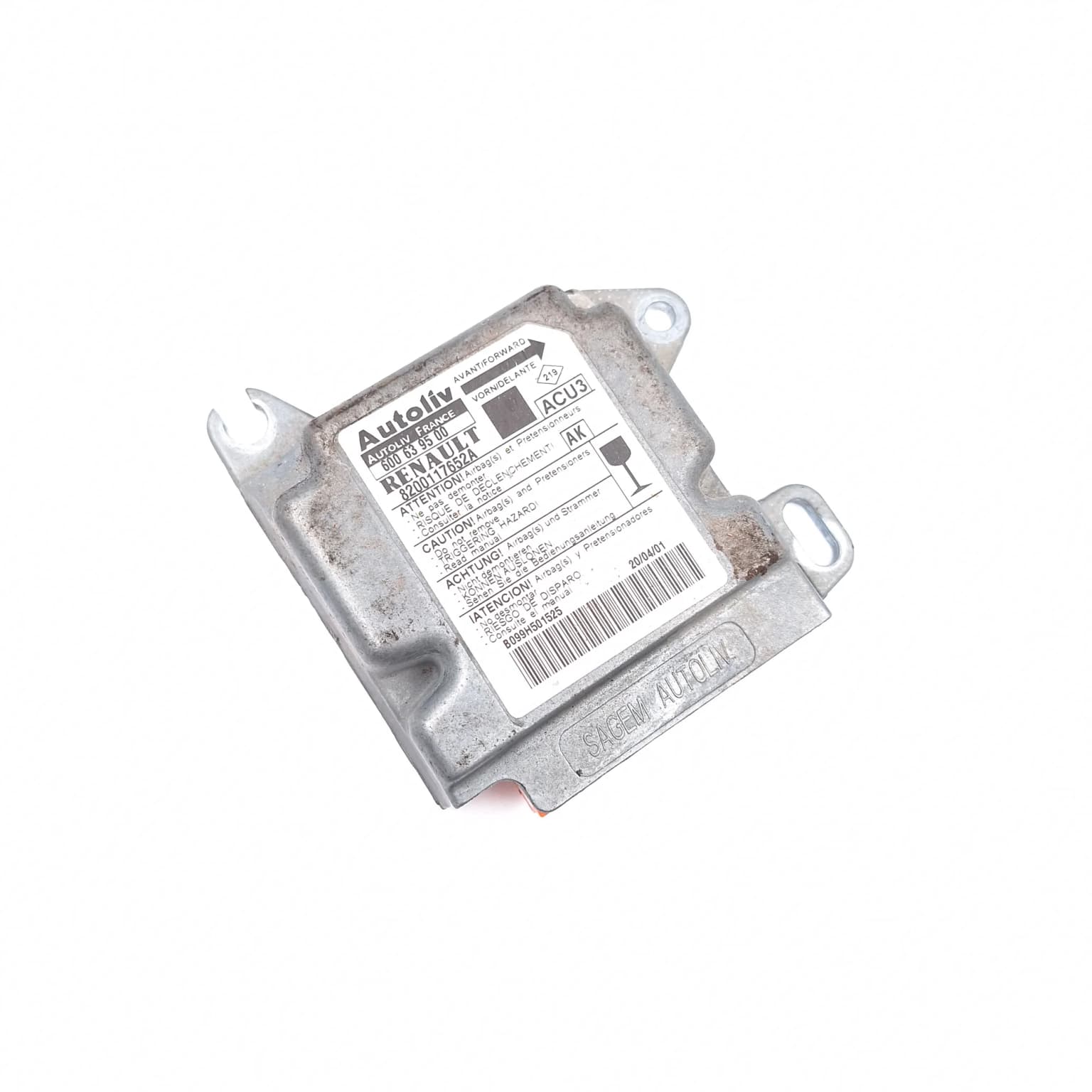Airbag control module Renault SCENIC 1 / MEGANE Scenic (JA0/1) 1996–2003 1.6 16V (JA0B, JA04, JA11) K4M 708 8200117652A – 1