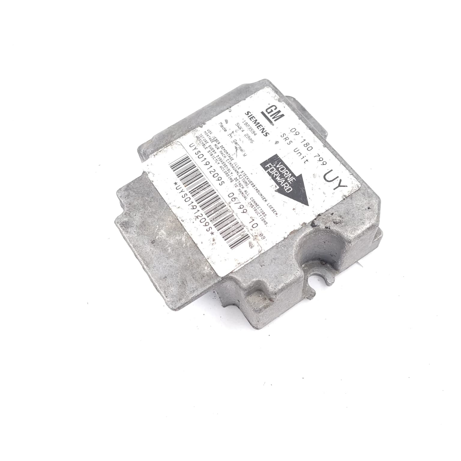 Airbag control module Opel ASTRA G 1998–2009 1.7 DTI 16V Y 17 DT 09180799 – 1