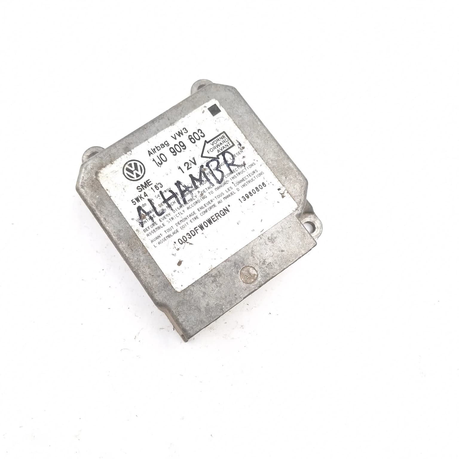 Airbag control module Seat ALHAMBRA (7V) 1996–2010 1J0909603 – 1
