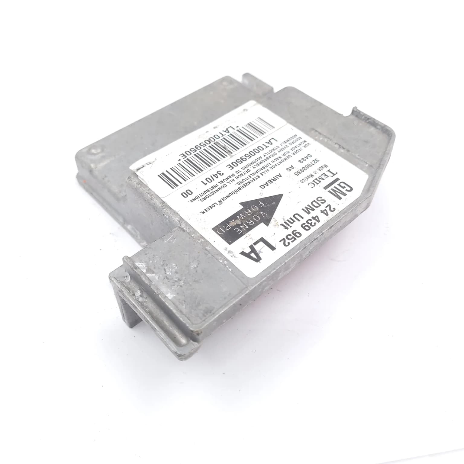 Airbag control module Opel CORSA C 2000–2006 1.7 DTI 24439952 – 1