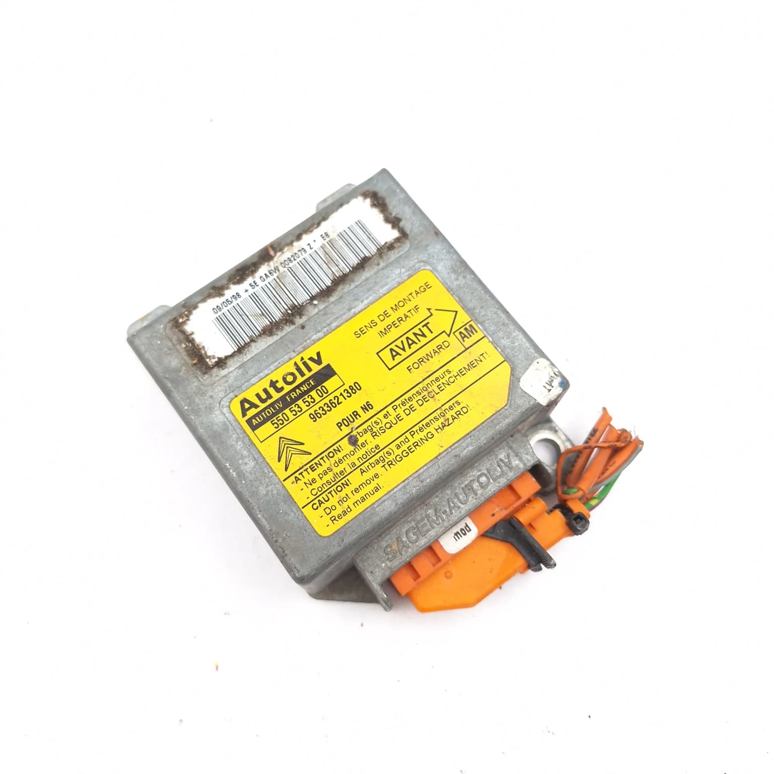 Airbag control module Citroen XSARA (N0, N1, N2) 1997–2006 9633621380 – 1