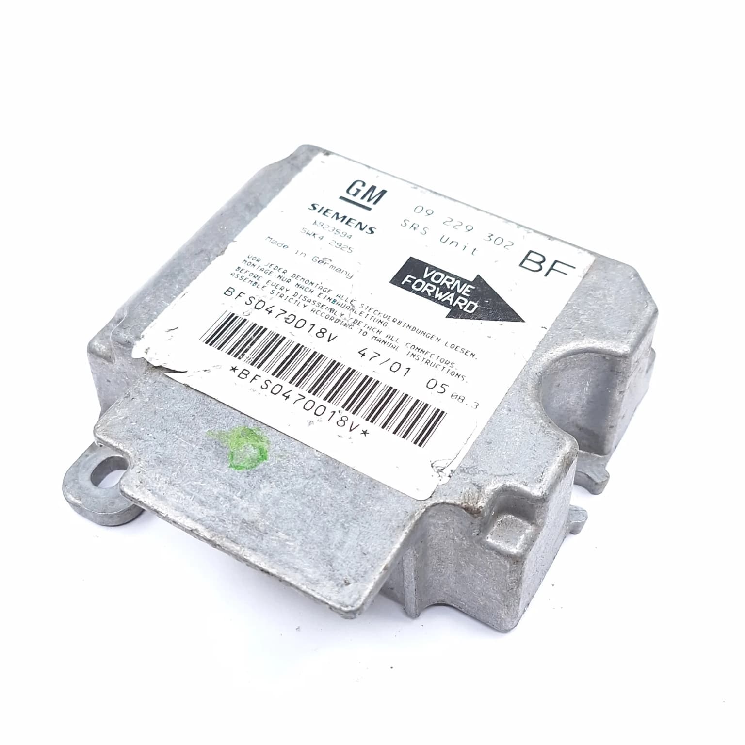 Airbag control module Opel ASTRA G 1998–2009 2.0 DTI 16V X 20 DTH 09229302BF – 1