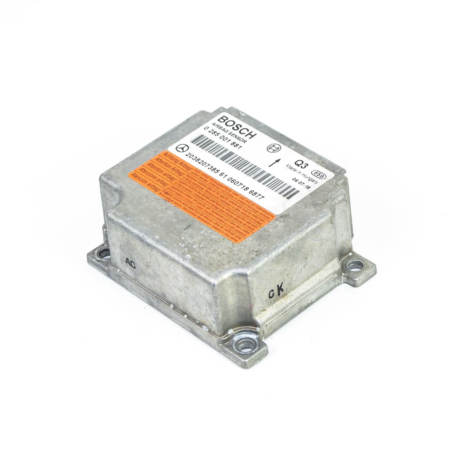 Airbag control module Mercedes-Benz C-CLASS (W203) 2000–2007 C 180 Kompressor (203.246) M 271.946 2038207385 – 1