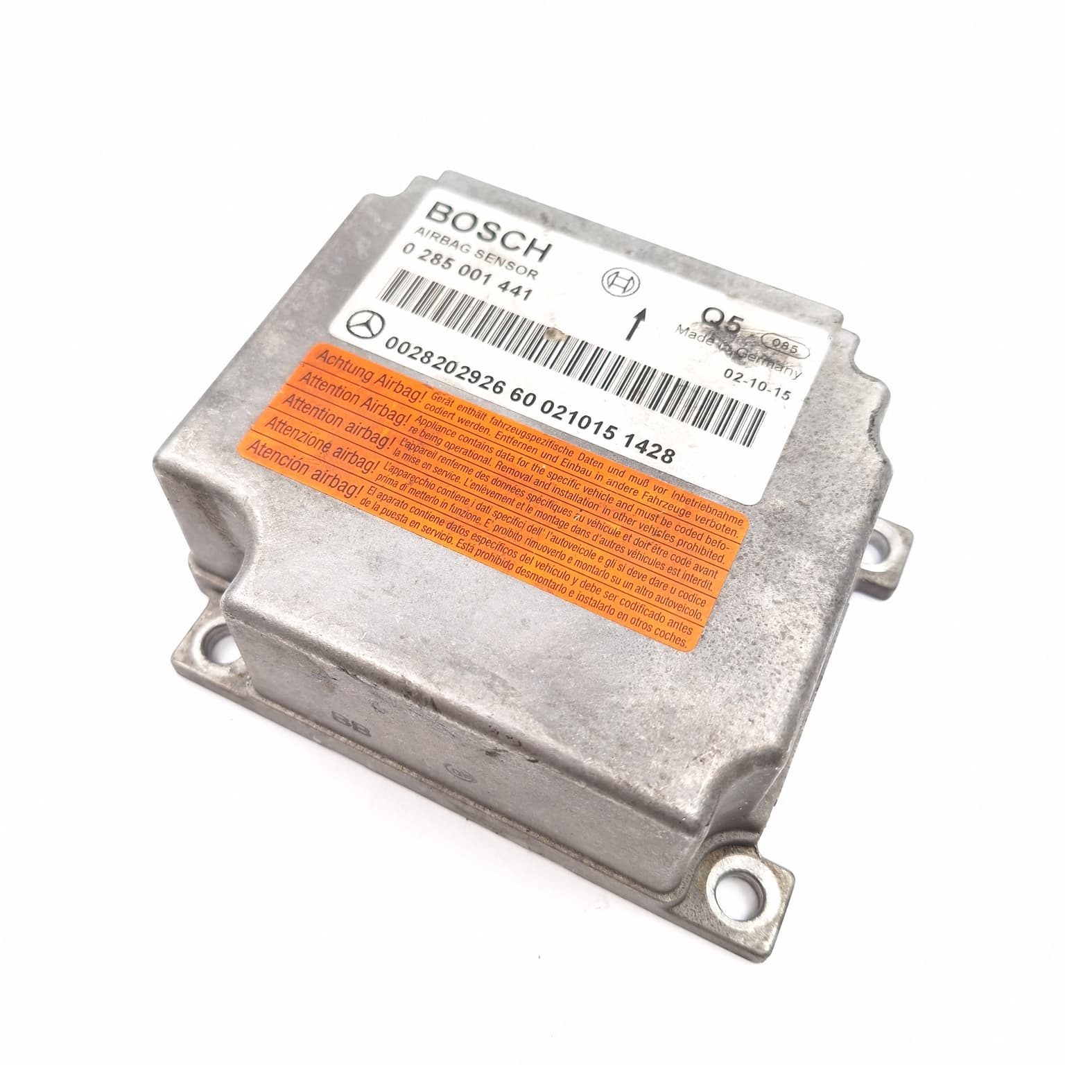 Airbag control module Mercedes-Benz E-CLASS (W211) 2002–2009 E 220 CDI (211.006) OM 646.961 0285001441 – 1
