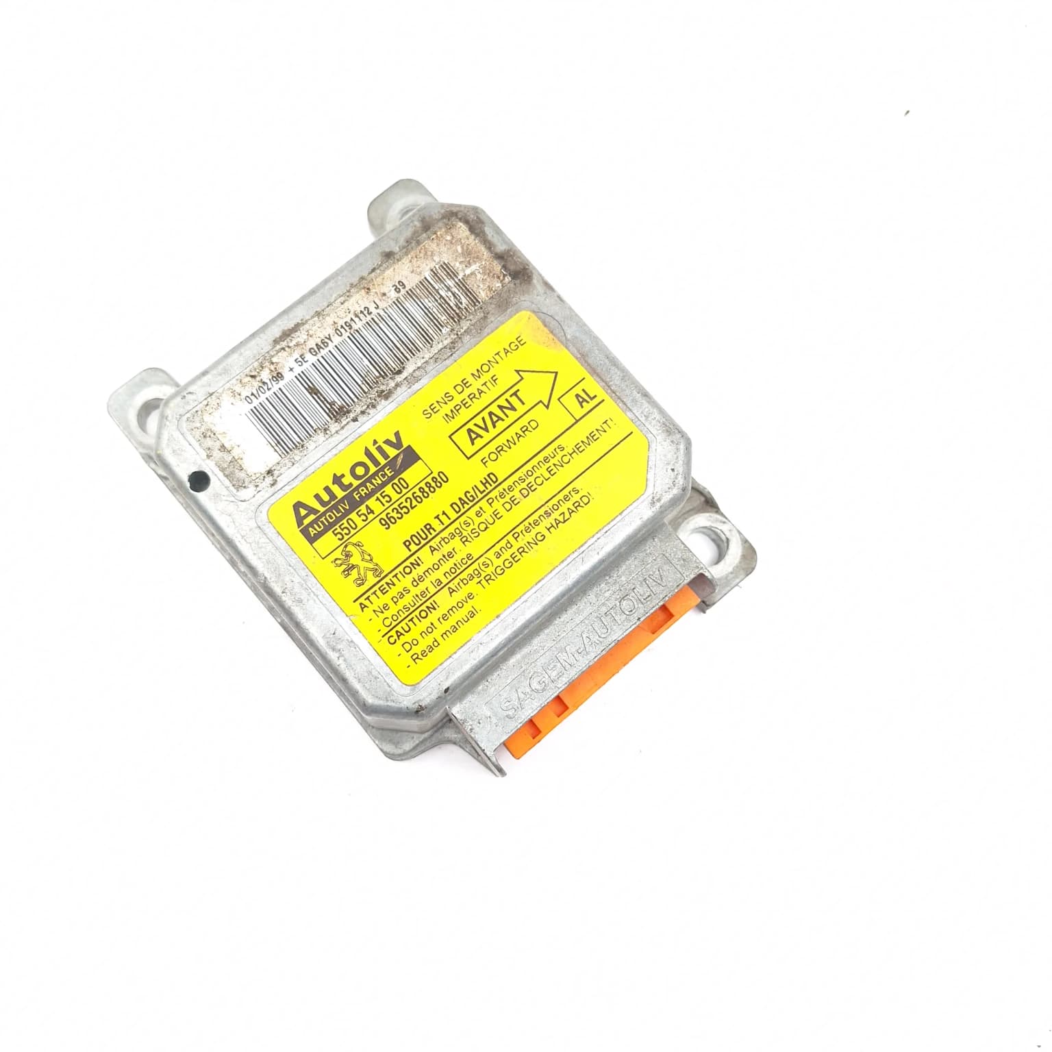 Airbag control module Peugeot 206 1998–2013 9635268880 – 1