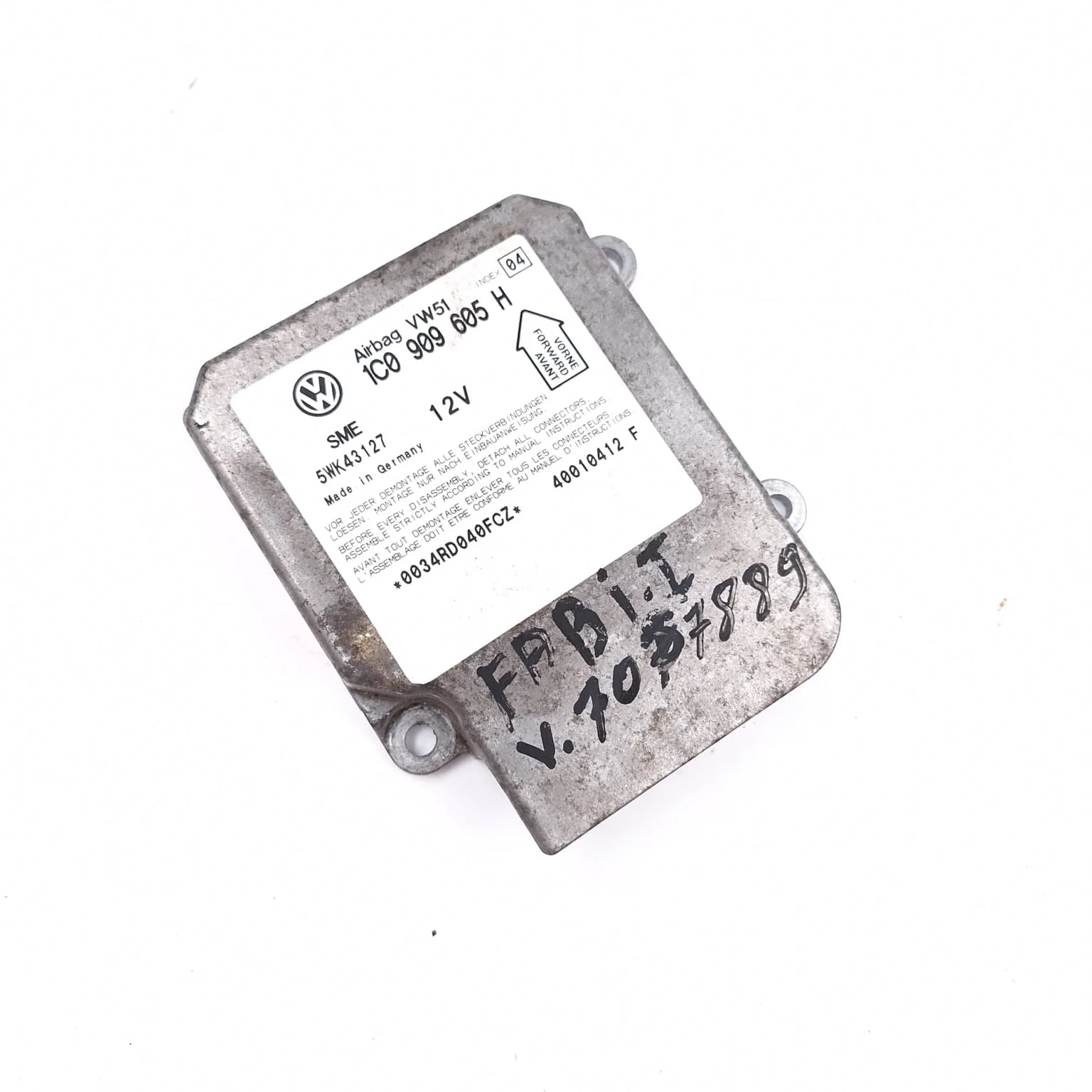 Airbag control module Skoda FABIA 1 1999–2007 1.4 16V AUA 1C0909605H – 1