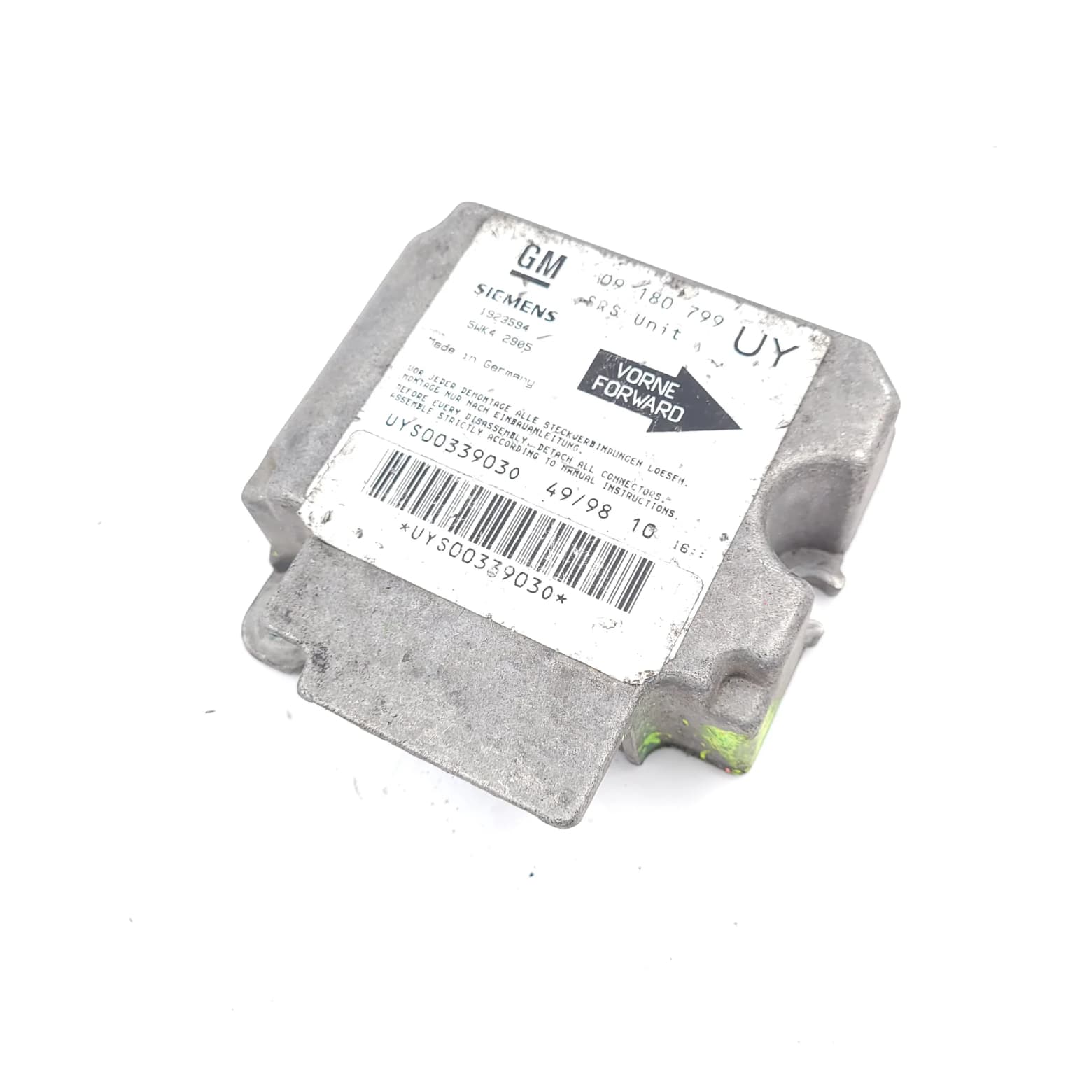 Airbag control module Opel ASTRA G 1998–2009 2.0 16V X 20 XEV 09180799 – 1