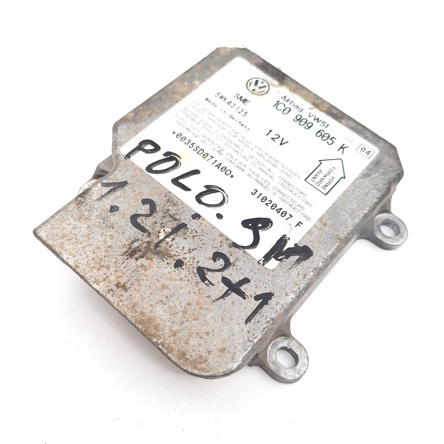 Airbag control module VW POLO (9N, 9N3) 2002–2010 1C0909605K – 1