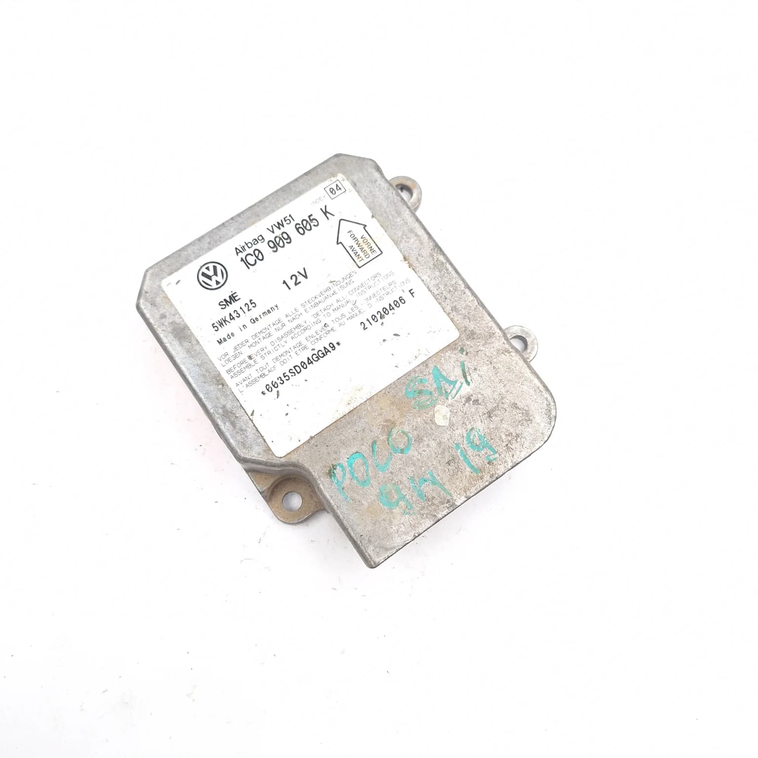 Airbag control module VW POLO (9N, 9N3) 2002–2010 1C0909605K – 1
