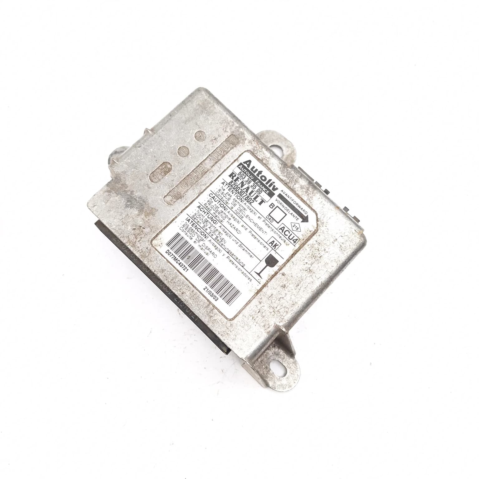 Airbag control module Renault MEGANE 2 2002–2010 8200307802 – 1