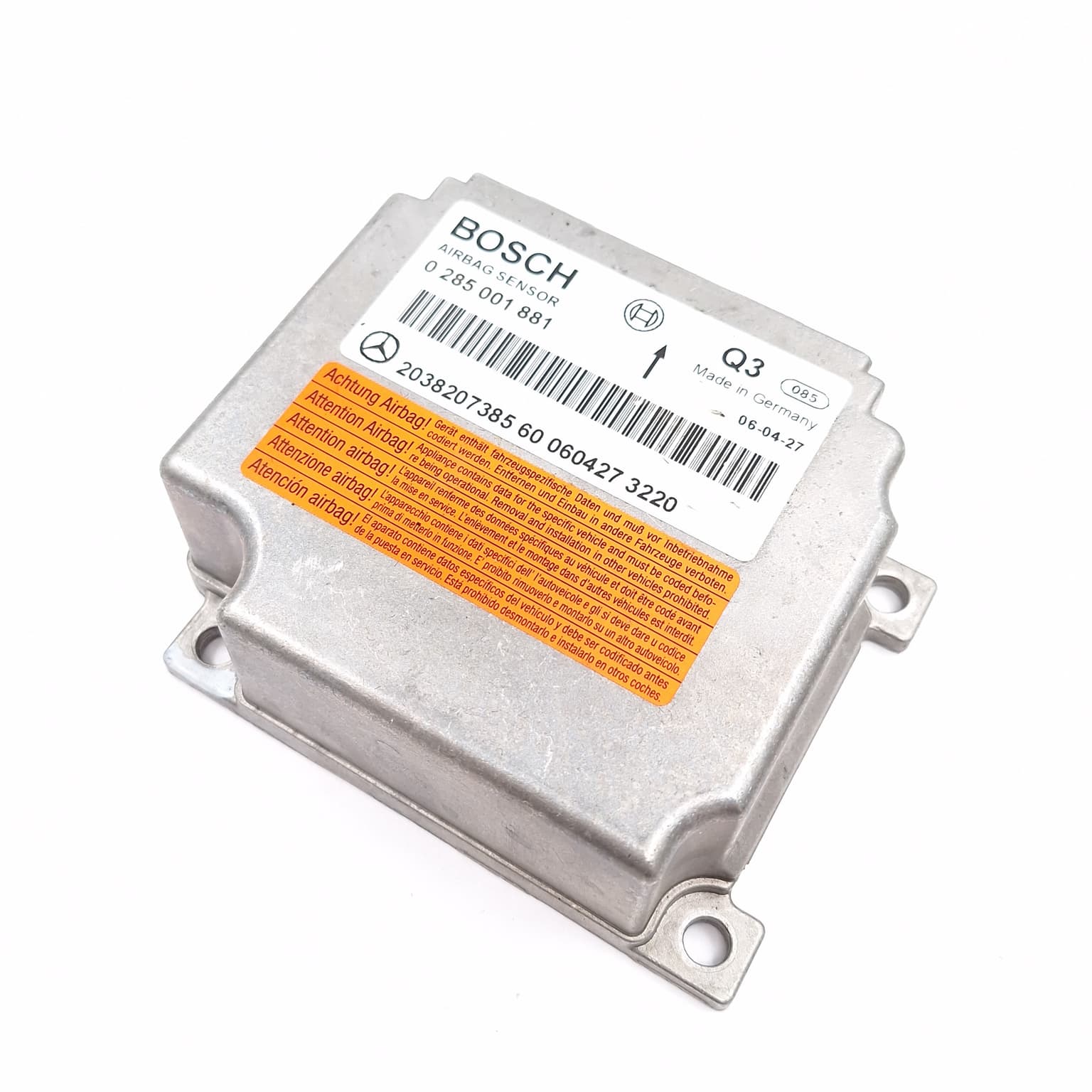 Airbag control module Mercedes-Benz CLK W209 2002–2009 CLK 200 Kompressor (209.442) M 271.940 A2038207385 – 1