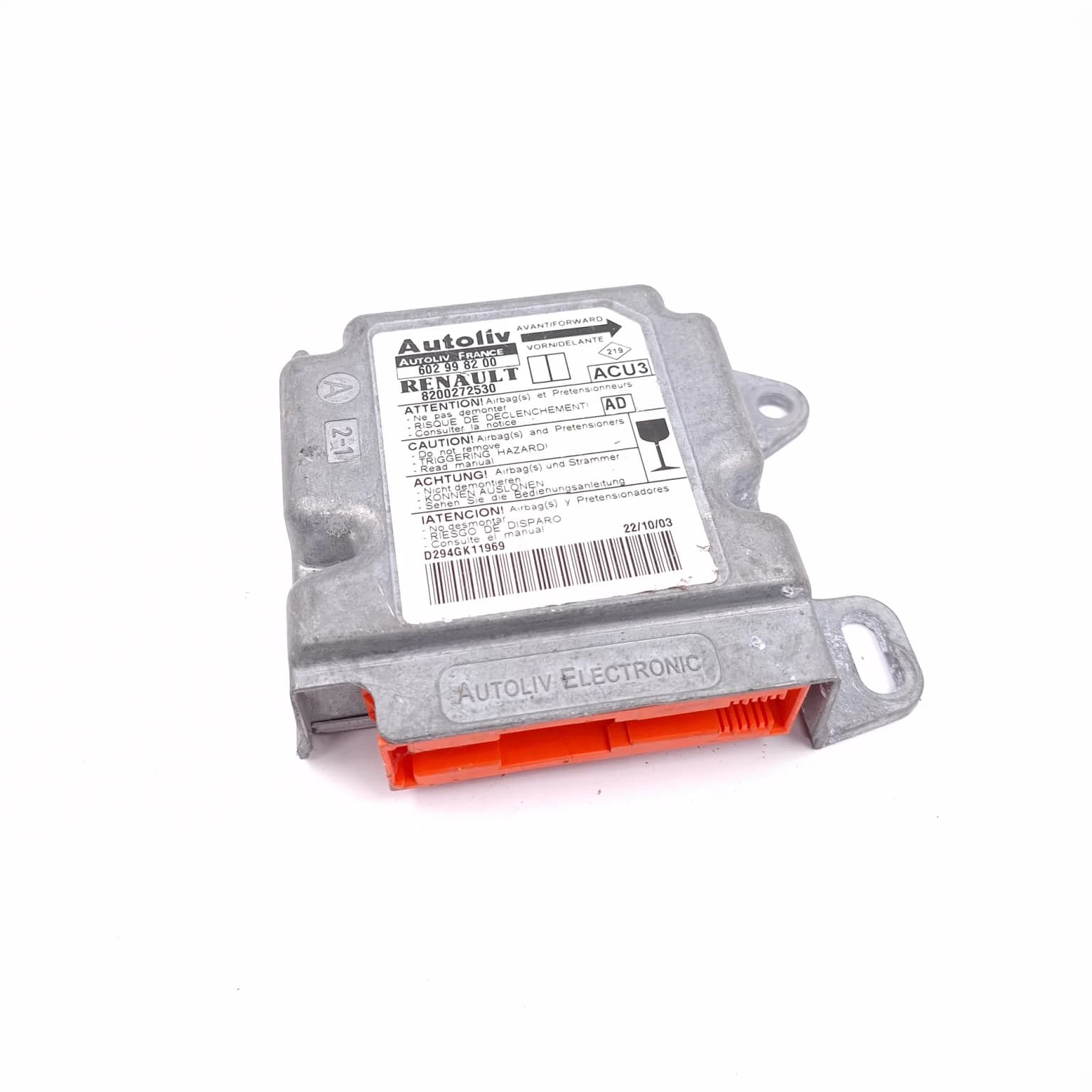 Airbag control module Renault MASTER 2 1998–2010 8200272530 – 1