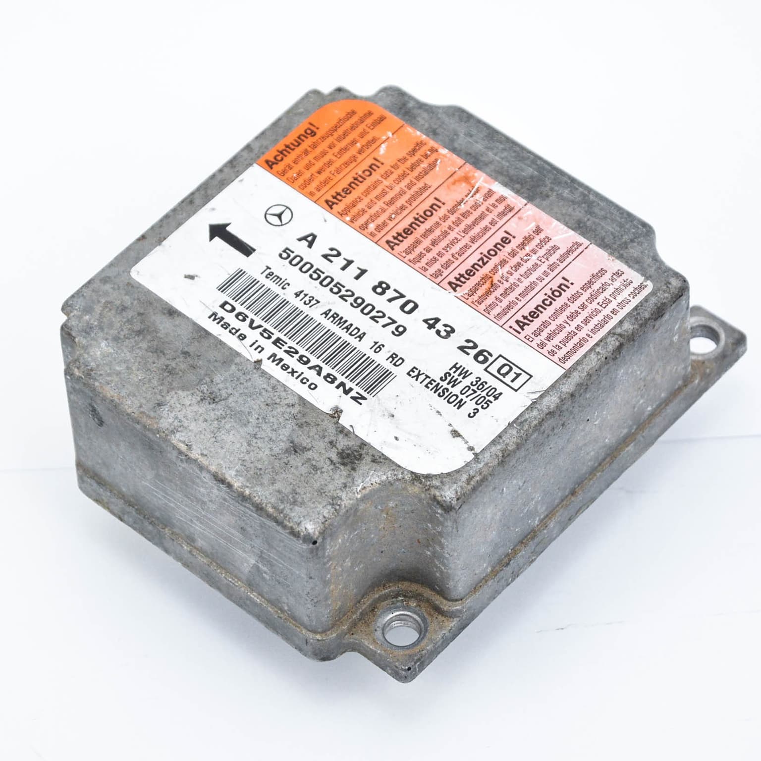 Airbag control module Mercedes-Benz E-CLASS (W211) 2002–2009 E 320 CDI (211.022) OM 642.920 A2118704326 – 1