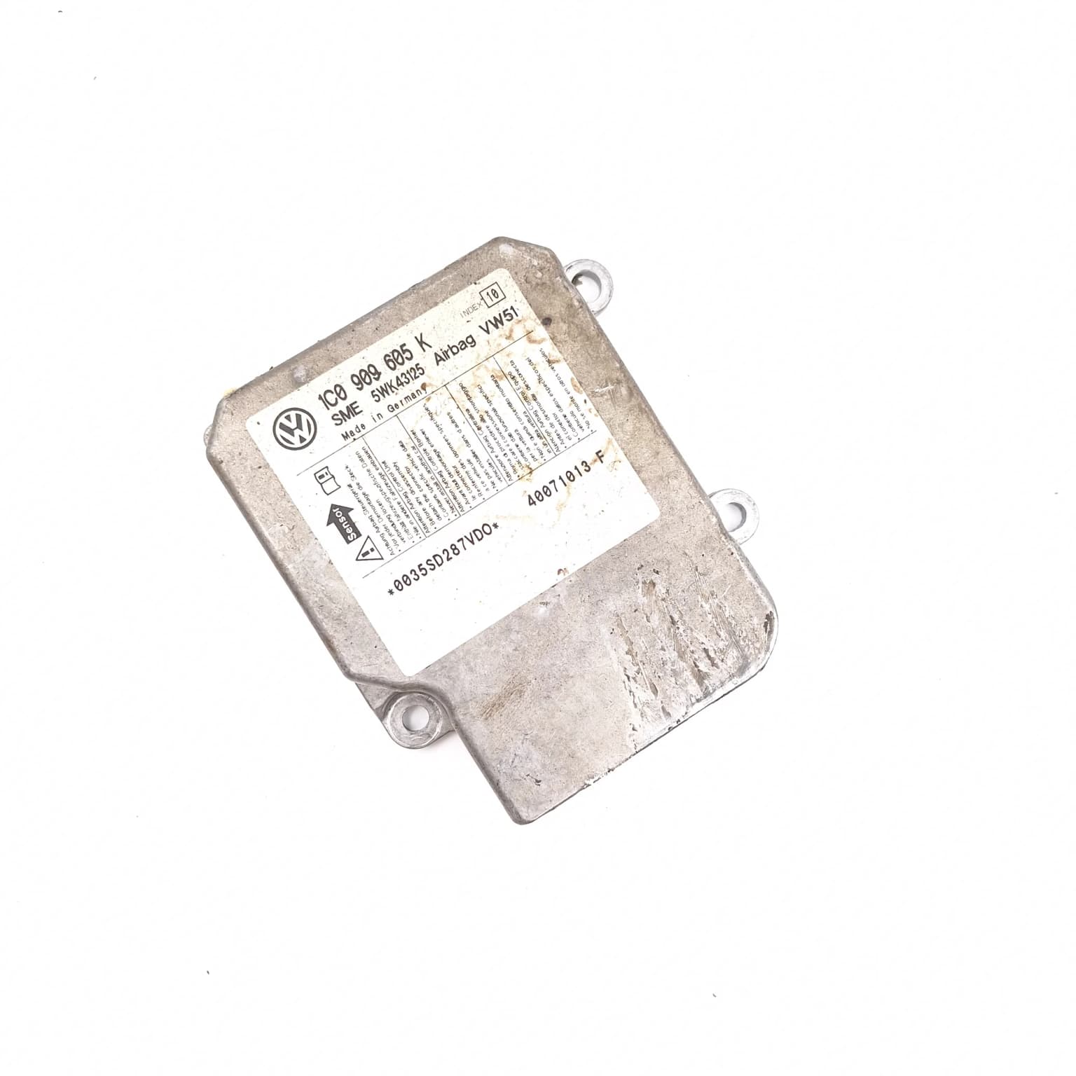 Airbag control module Skoda FABIA 2 2007–2014 1.2 BZG 1C0909605K – 1