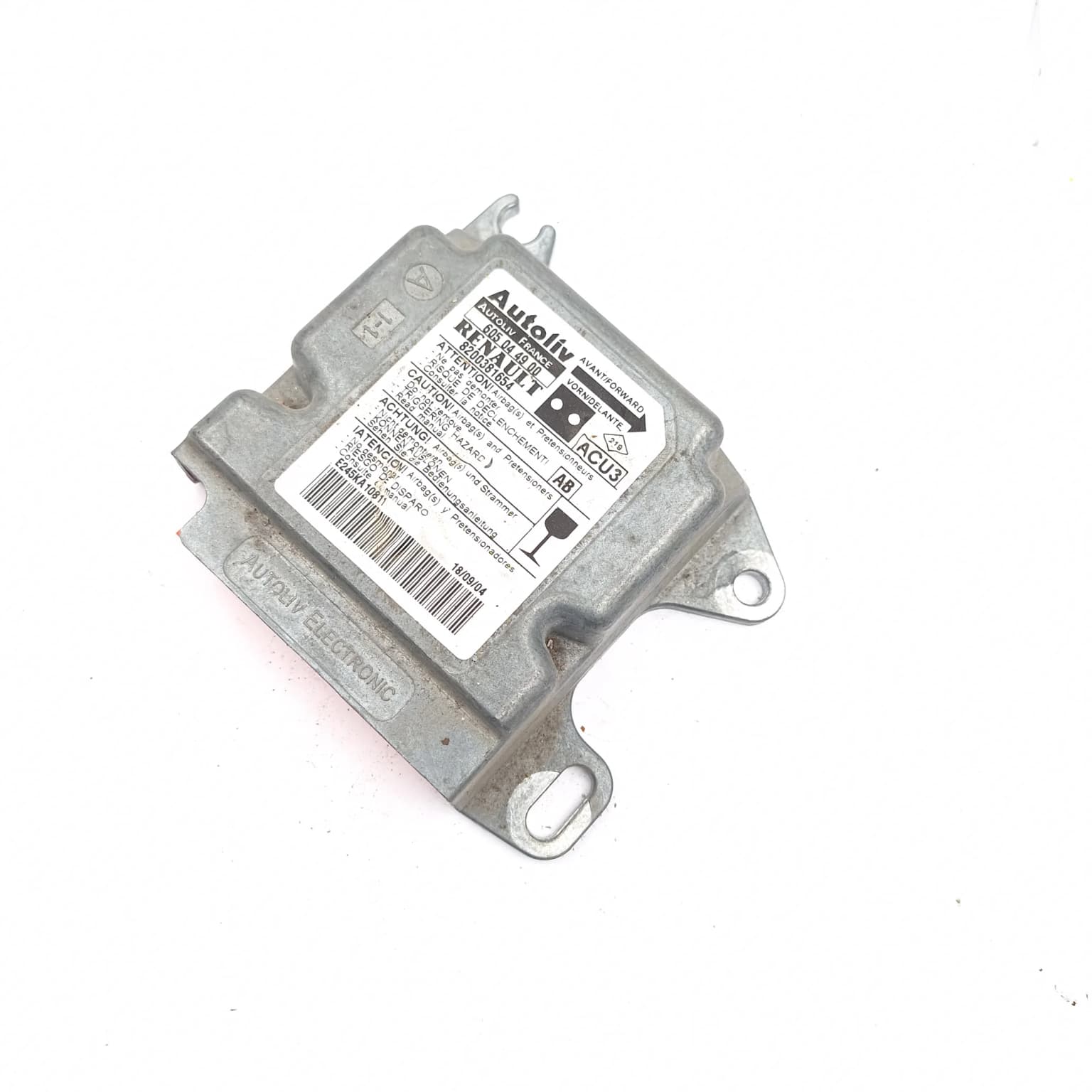 Airbag control module Renault KANGOO (KC) 1997–2007 8200381654 – 1